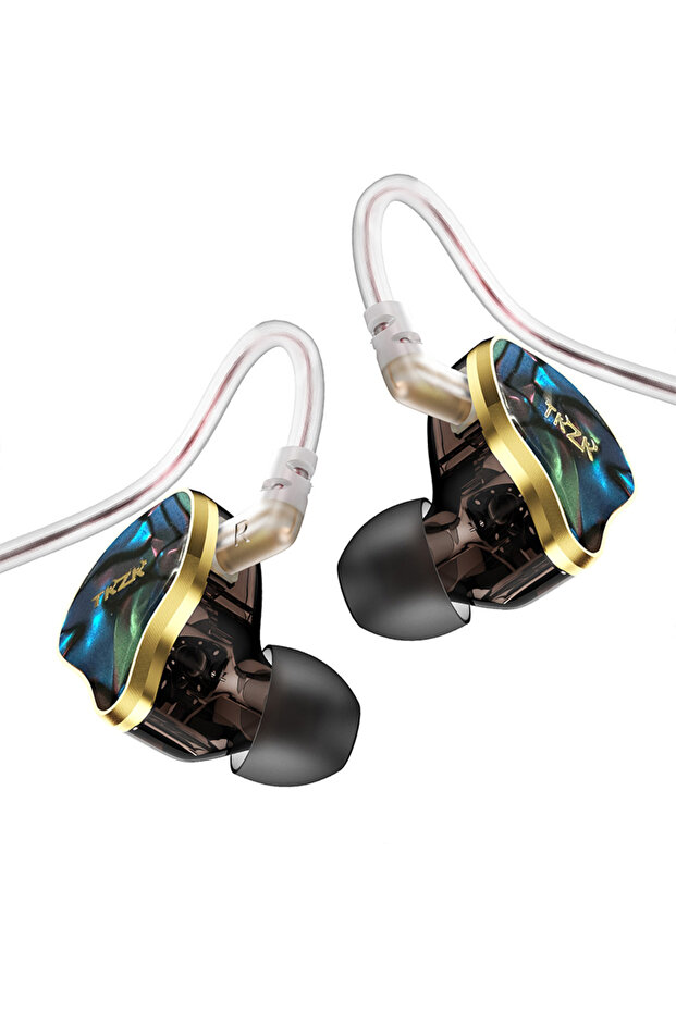 black no mic TKZK TK02 HiFi In-Ear Earphones - High-Purity OFC Cable 3.5mm 2Pin Plug Comfortable Wea