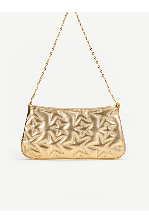 Women's Star Embroidered Chain Strap Shoulder Bag