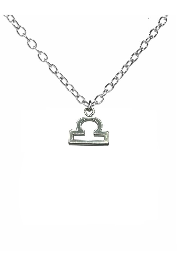 Libra Zodiac Sign Symbol Necklace – with 60cm Chain, Zinc Plated Unisex Astrological Design