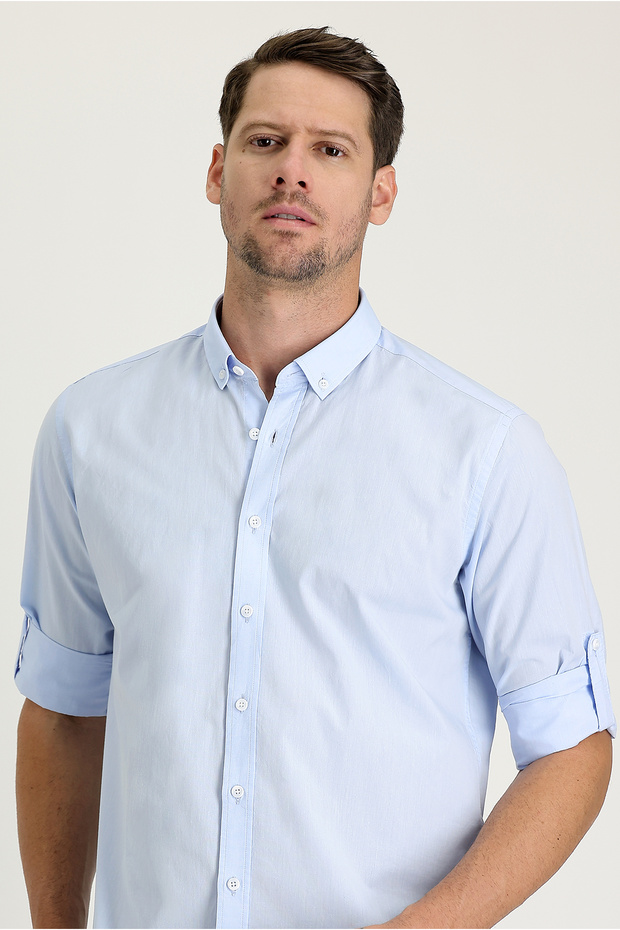 Long Sleeve Slim Fit Cotton Shirt