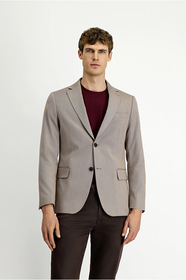 6 Drop Regular Fit Standard Cut Classic Patterned Jacket