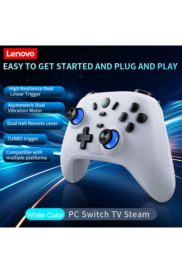 Lenovo Lenovo S07 White New Lenovo S07 GamePad Wired, Bluetooth and 2.4G Connection Switch/Computer