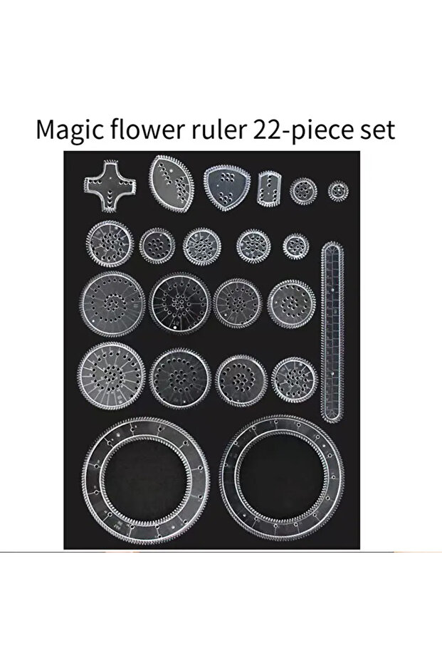 22pcs 22pcs Spirograph Drawing Kaleidoscope Ruler Set Geometry Ruler Math Roulette Drawing Tool Lear