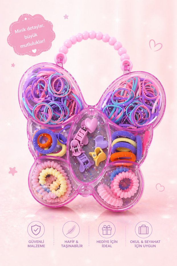 175 Pieces Children's Hair Clip Set with Bag Girls' Hair Accessory Set Rubber Hair Clip Set Colorful Mini Hair Clip Boxed Set