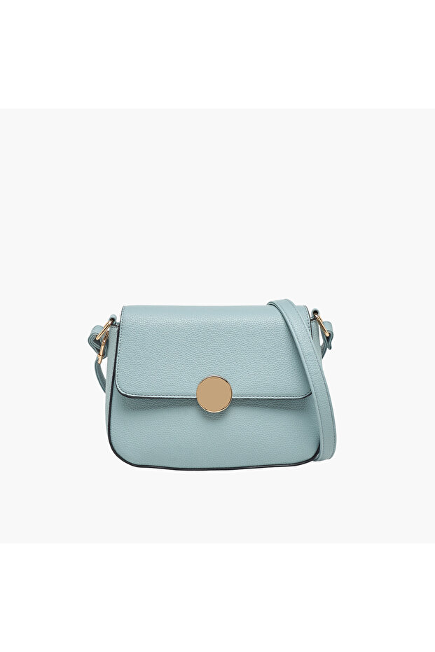 Textured Crossbody Bag with Detachable Strap