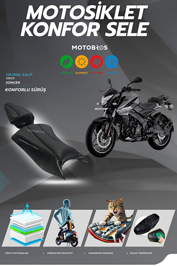 Bajaj Ns 200 Compatible Comfort Seat Visco Sponge Seat Cover