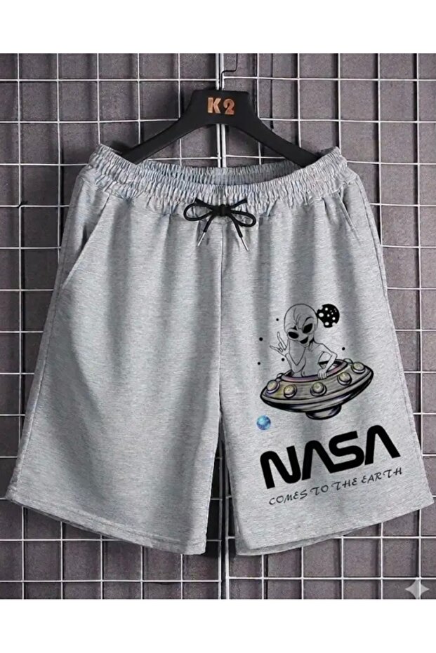 New Season Nasa Printed 2 Yarn Summer Double Pocket Cotton Boys' Bermuda Shorts
