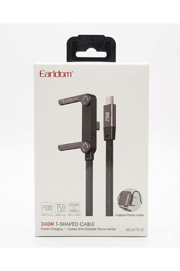 240W T-Shaped USB-C to USB-C Charging Cable – Fast Data & Power Transfer