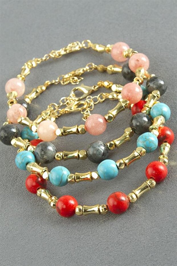 Ceyt Stone Metal Bracelet - Turquoise