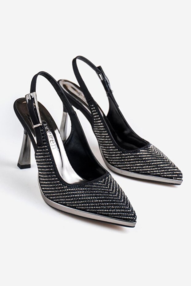 Women's Evening Dress Shoes with Stone Print and 9cm Classic Heels