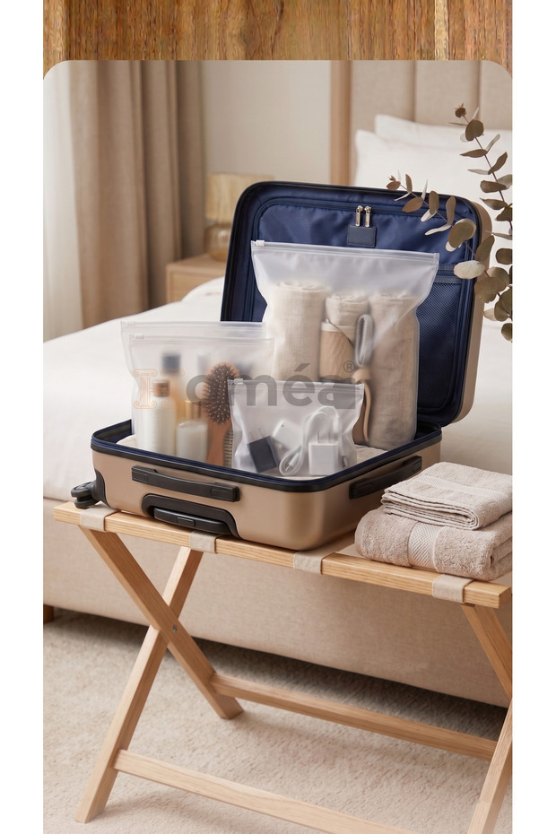 10-Piece Zippered Organizer Bag Set 30X30 cm – Multi-Purpose Makeup, Travel, and Organizing Bag