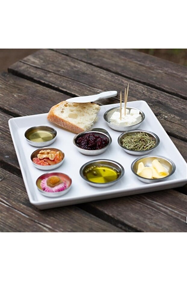 Stainless Steel 6-Piece Jam/Sauce Bowl Set with Handles (6.5 cm)
