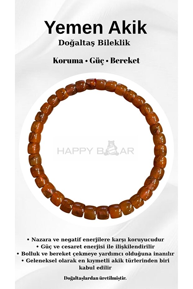 Yemen Agate Natural Stone Bracelet 6 mm – Protective Energy and Power Stone