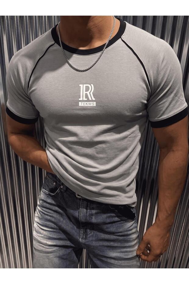 Jr Tekws Printed Scuba Lycra Muscle Fit Crew Neck T-Shirt