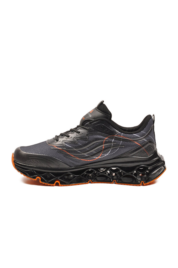 Black-Smoked-Orange Orthopedic Men's Sports Shoes 2326 m