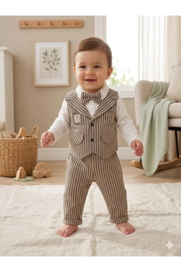 Premium 3-Piece Baby Boy Holiday Set - 100% Cotton