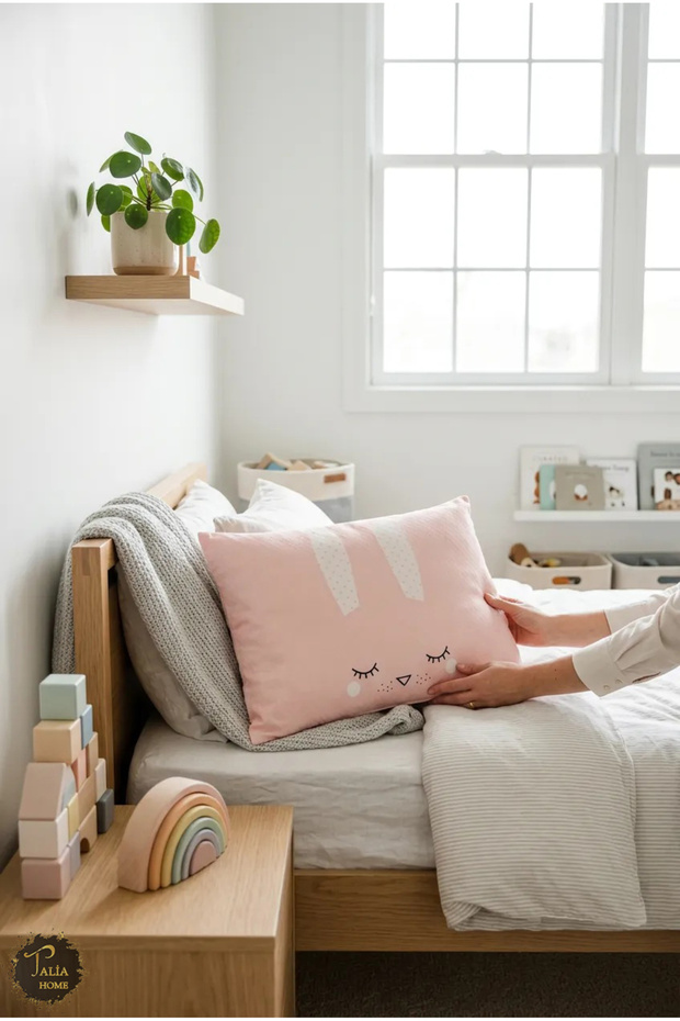 Rabbit Patterned Children's Baby Orthopedic Visco Pillow Tlv-011