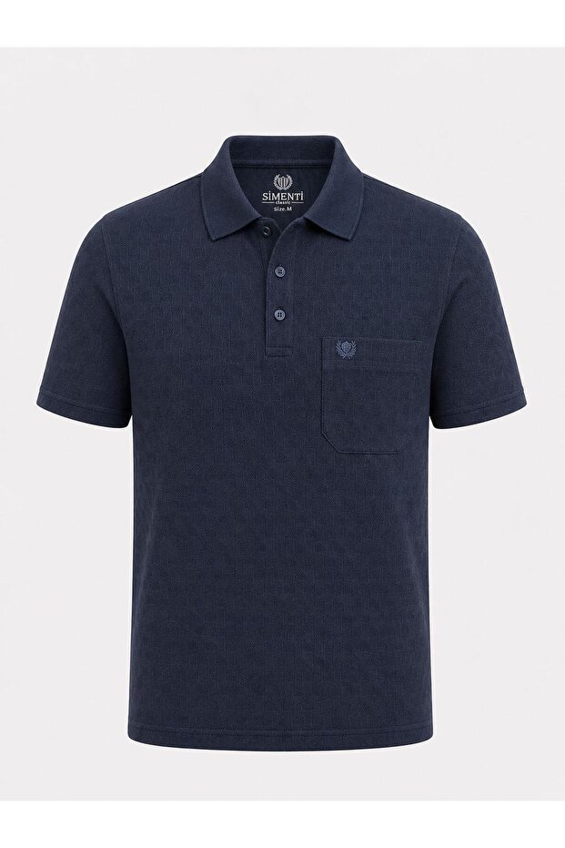 Polo Collar Classic Fit Short Sleeve Men's Patterned T-Shirt 7649