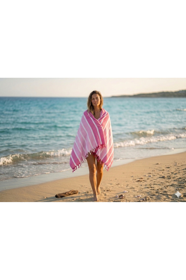 Beach and Sea Peshtemali, Sunbed Size, Cotton Woven, Water Absorbing Product