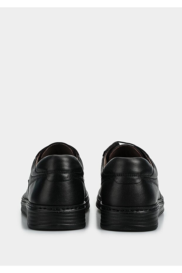 Black Leather Men's Shoes - 4