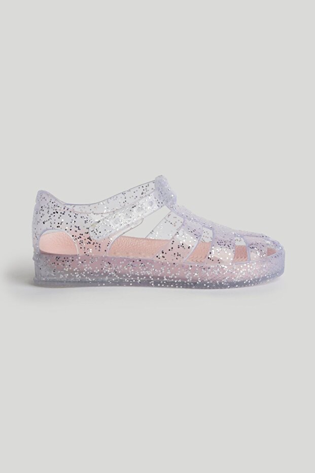 Silver Glitter Jelly Shoes