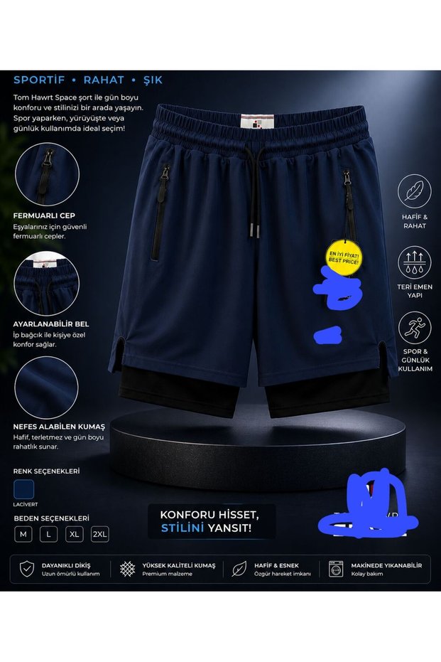 Men's Tight Shorts Sports Parachute Fabric Waterproof Tights Bi̇ti̇şi̇k
