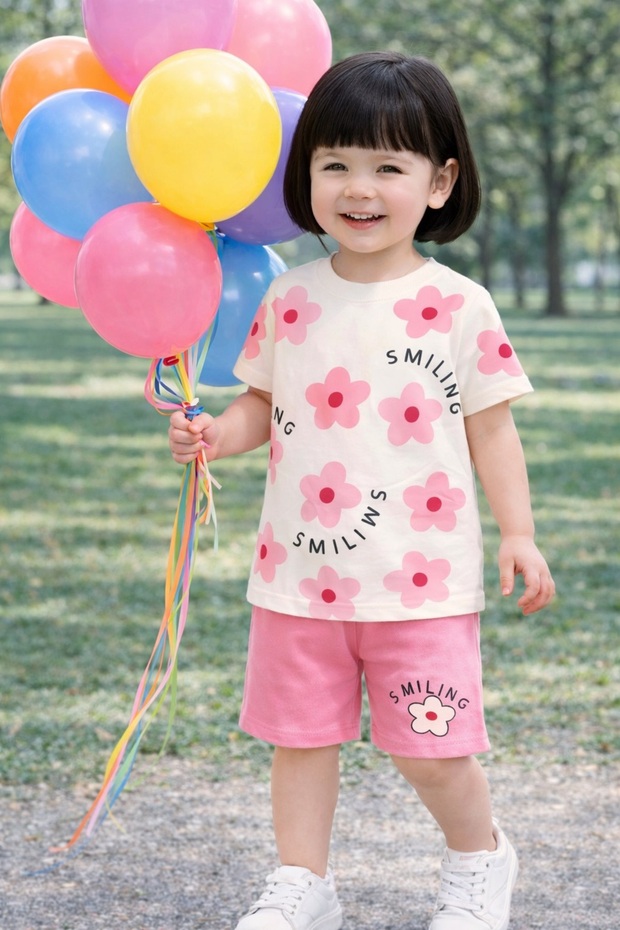 Girl's Top and Bottom Cotton Summer Set
