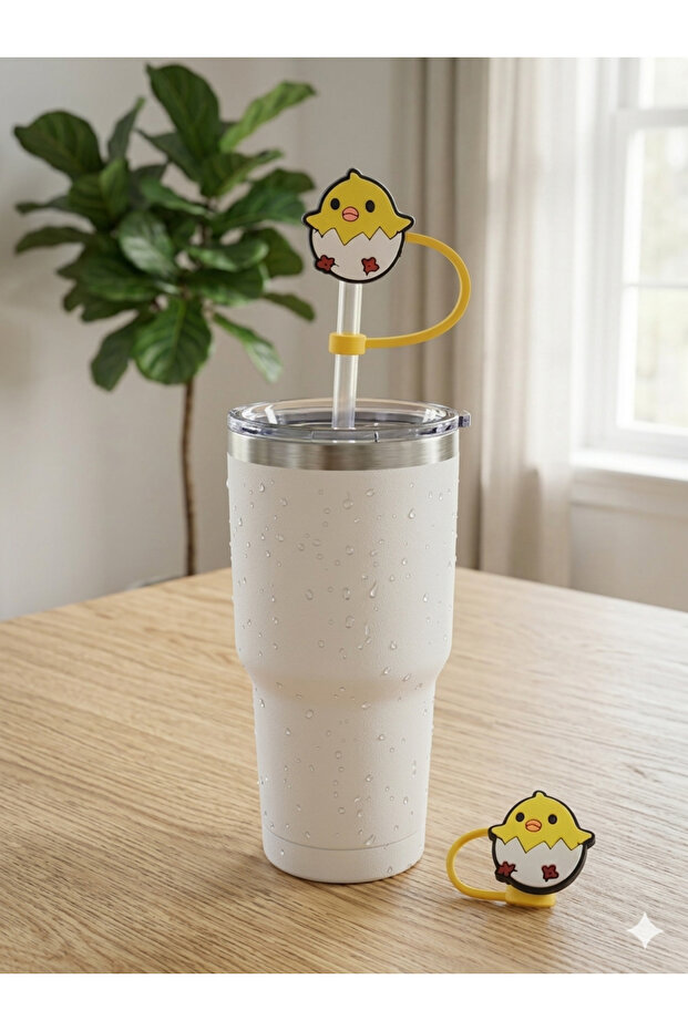 Silicone Straw Stopper Cap Dustproof Cover Shaped Straw Head for Stnly Quencher Thermos