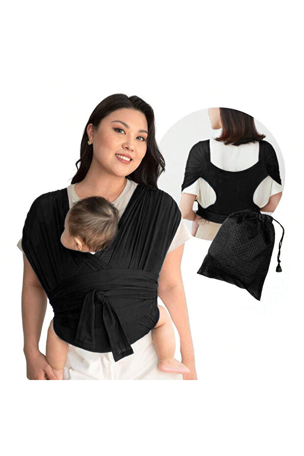 OneSize black Minimalist X-Shaped Baby Sling Multifunctional Back Towel Easy Carry Wrap Slings Simpl