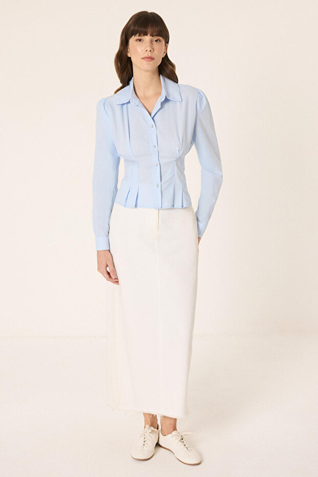 Pleated Waist Stoned Shirt