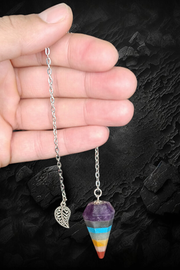 Real Chakra Natural Stones Pandül Pendulum Model Special Mdf Box Certified Product
