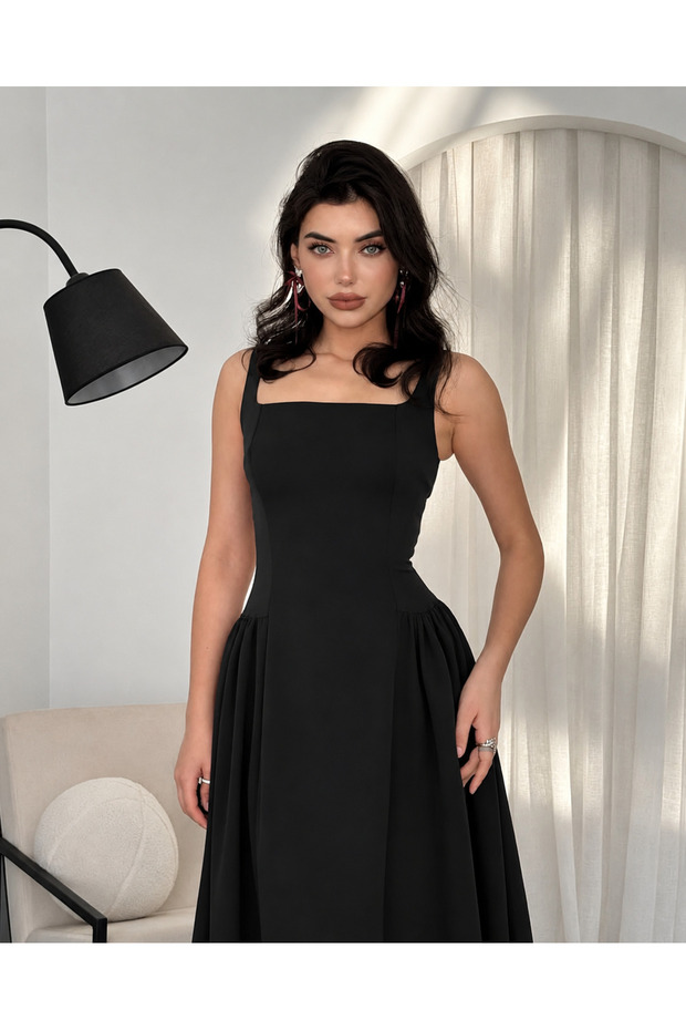 Vesper Square Neck Maxi Evening Dress