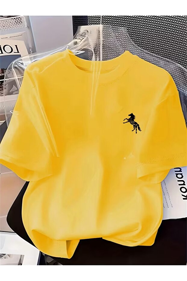 Printed Oversized Unisex Women's Crewneck T-Shirt