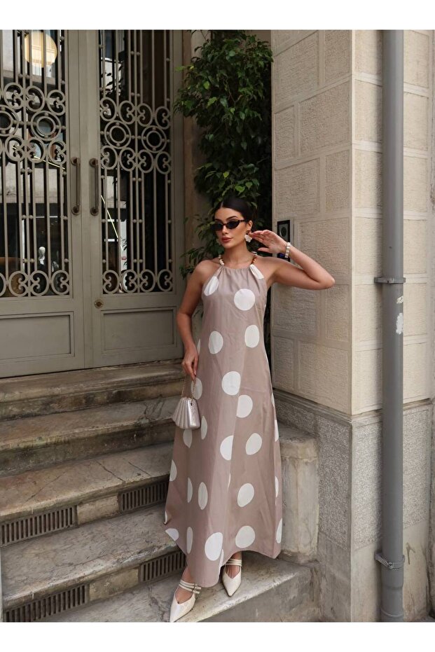Beaded Halter Neck Dress