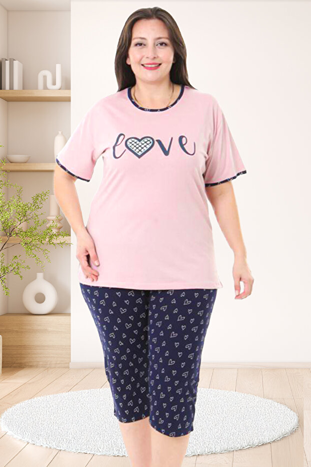 Plus Size Cotton Bermuda Women's Pajamas Set