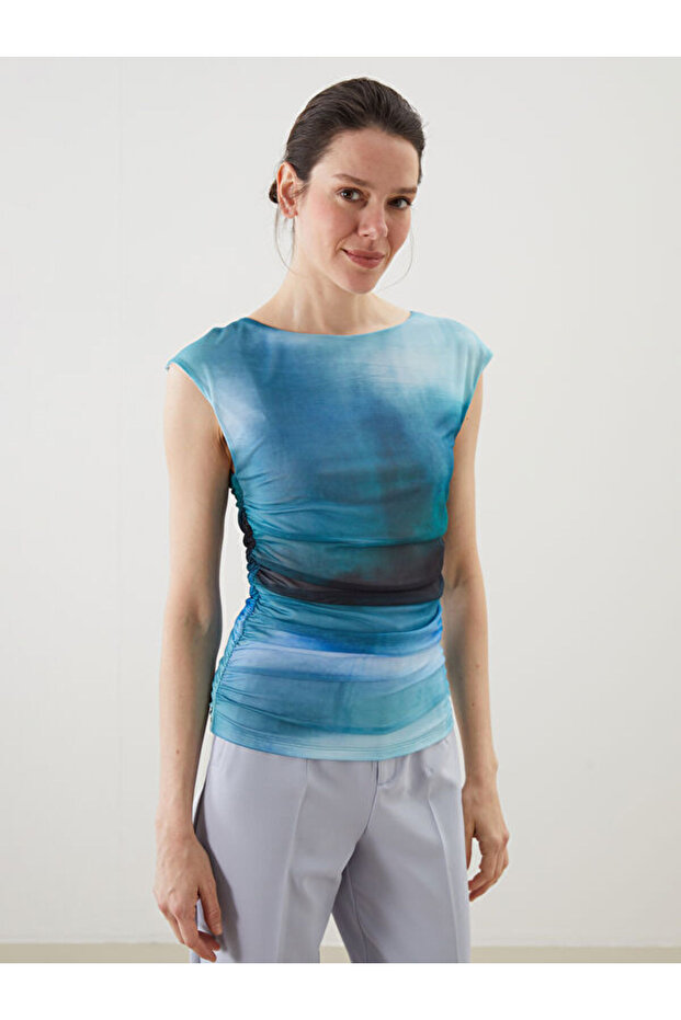 Crew Neck Tie-Dye Women's Blouse