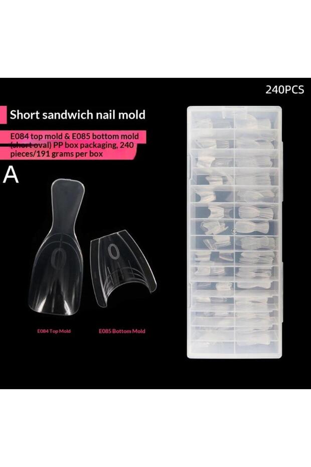 JETTING A240 New 60/240/300 Pcs Sandwich Nail Forms 15 Size Oval Extension Dual Form No Paper Forms