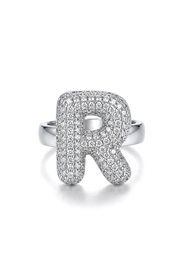 Steel Letter R Ring