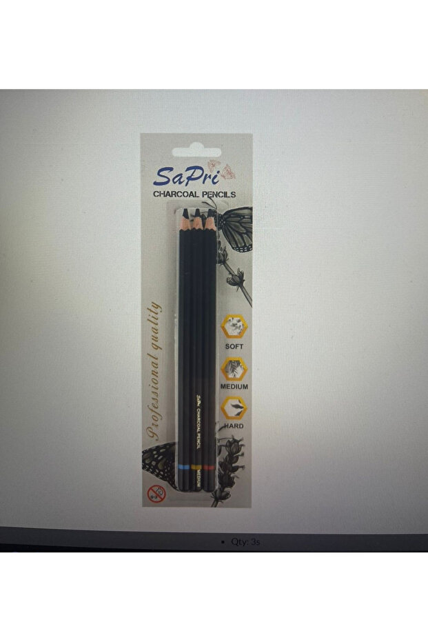 SAPRI CHARCOAL PENCILS 1X3 BRISTER PACK