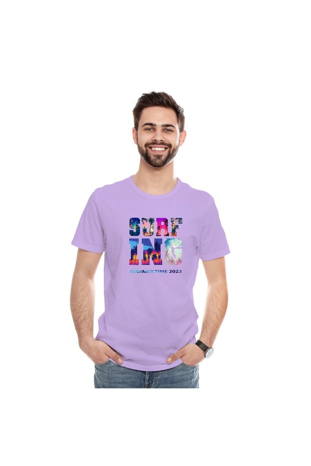 Women's Printed Design T-Shirt (Surfing)| Round Neck Regular Fit T-shirt