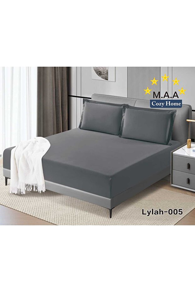 شرشف سرير نفرين صيفي بارده سادة 3قطع - 200*200