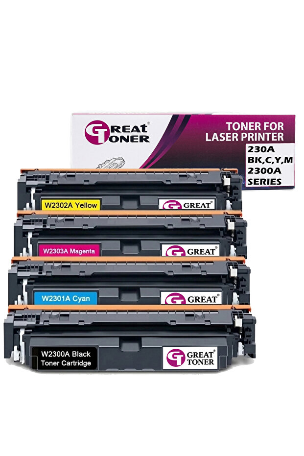 230A W2300A Replacement Toner Cartridges with Chip Set of 4 Compatible with HP Color LaserJet Pro 4203dw, 4203dn, MFP 4303dw, 4303dn, 4303fdw