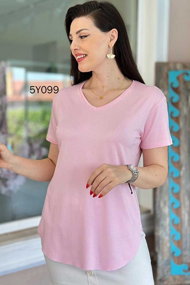 V-Neck Bamboo Basic Tshirt 5Y099 - 3