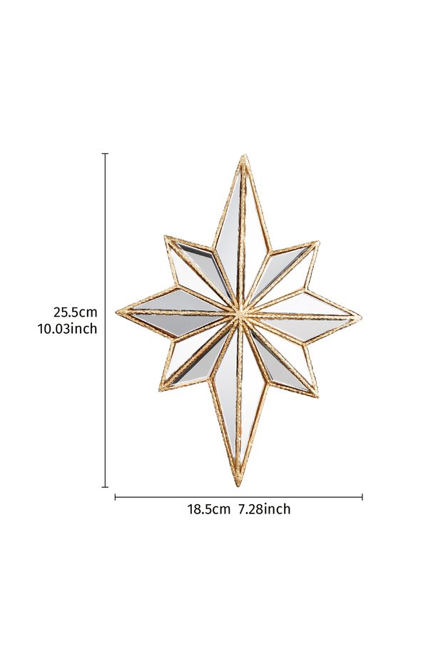 A27bajiaoXMJ L-jin 1PC, Creative Resin Material Octagonal Star-Shaped Mirror Decoration Craft Wall H