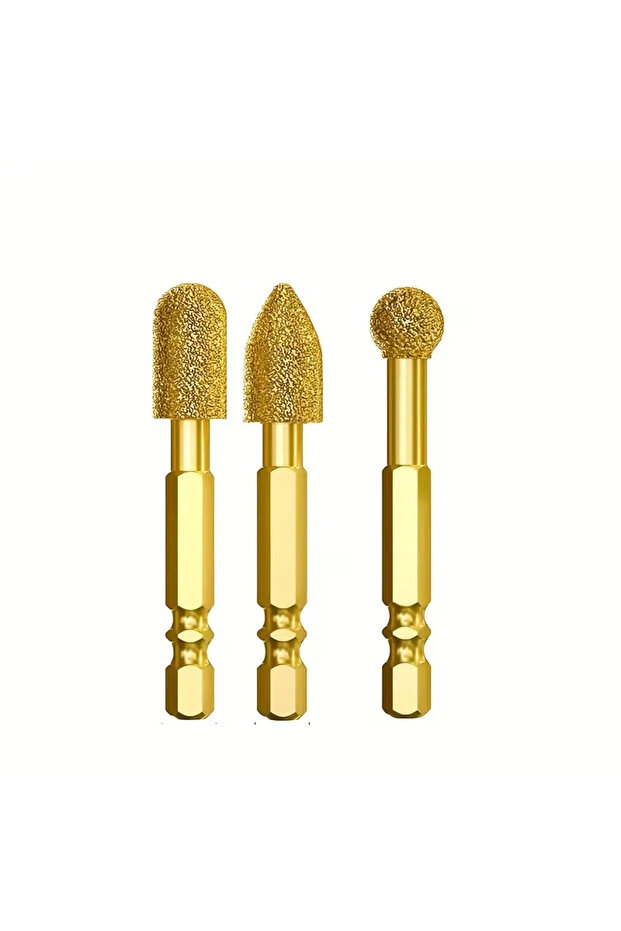 3PCS 3pcs Diamond Grinding Head Tile Rotary File Polishing Head for Iron, Stainless Steel, Ceramic,