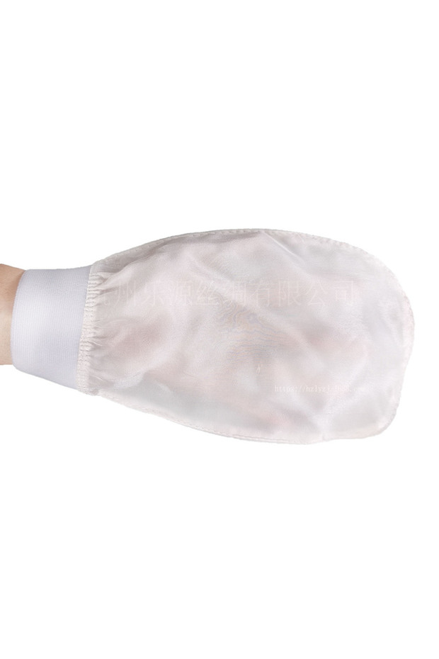 1Pcs White 100% Silk Glove for Handcrafted Turkish Skin Peeling Scrubber Bath Sauna Exfoliator Bath