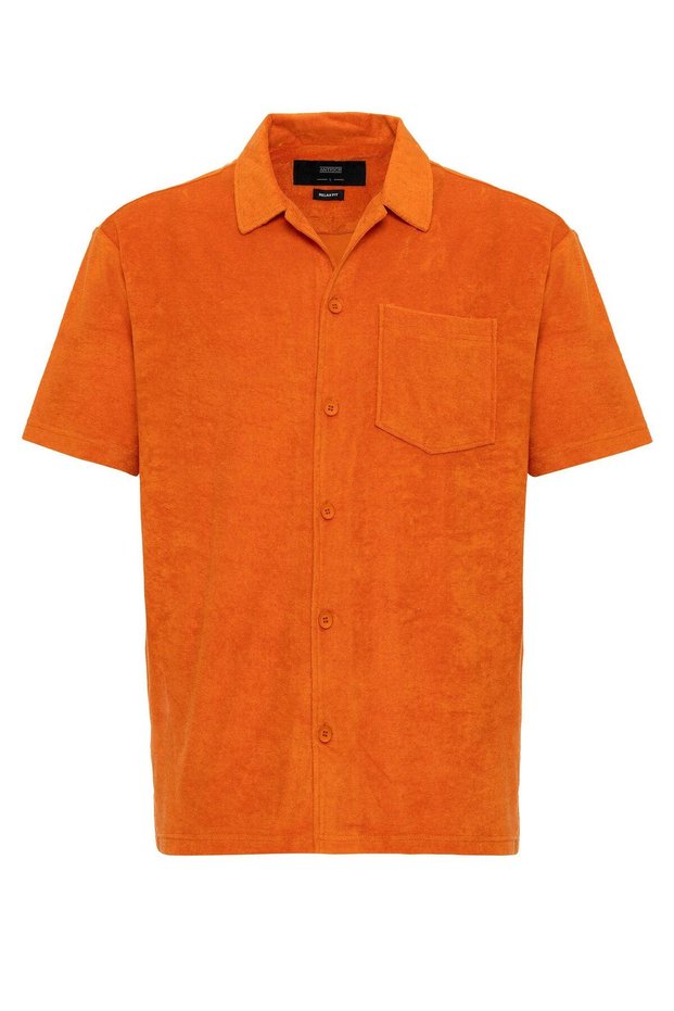 Textured men's short sleeve shirt