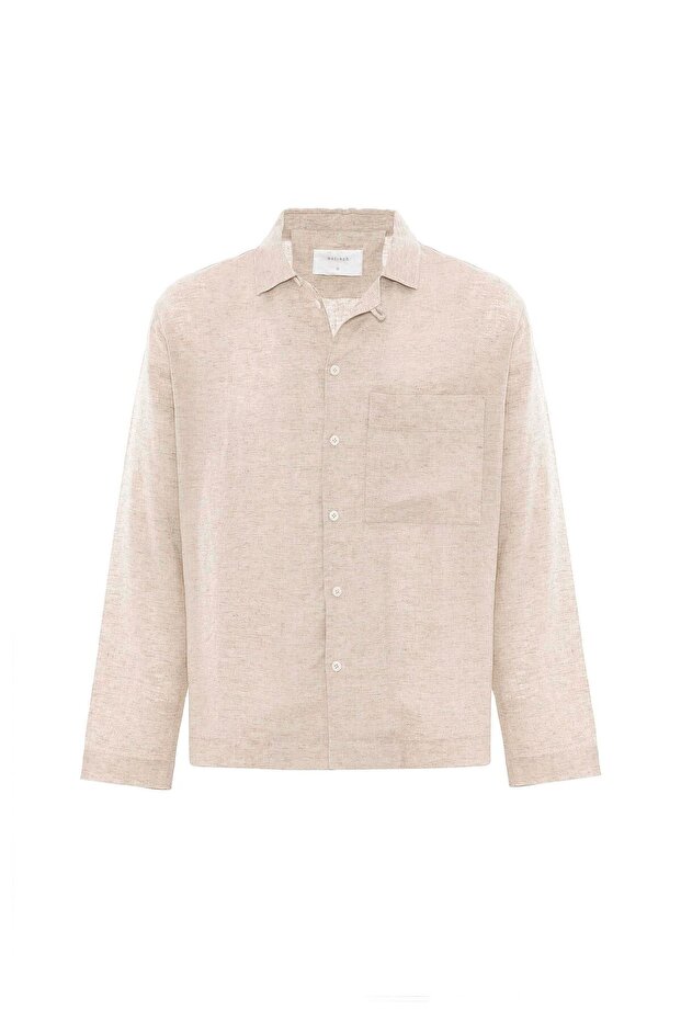 Linen Blend Relax Fit Men's Shirt