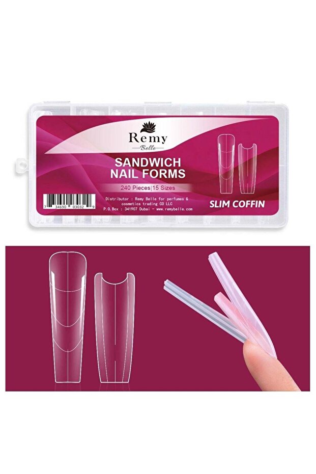 Sandwich Nail Dual Forms for Builder Gel - 2026 Nail Extension - 240Pcs Slim Coffin