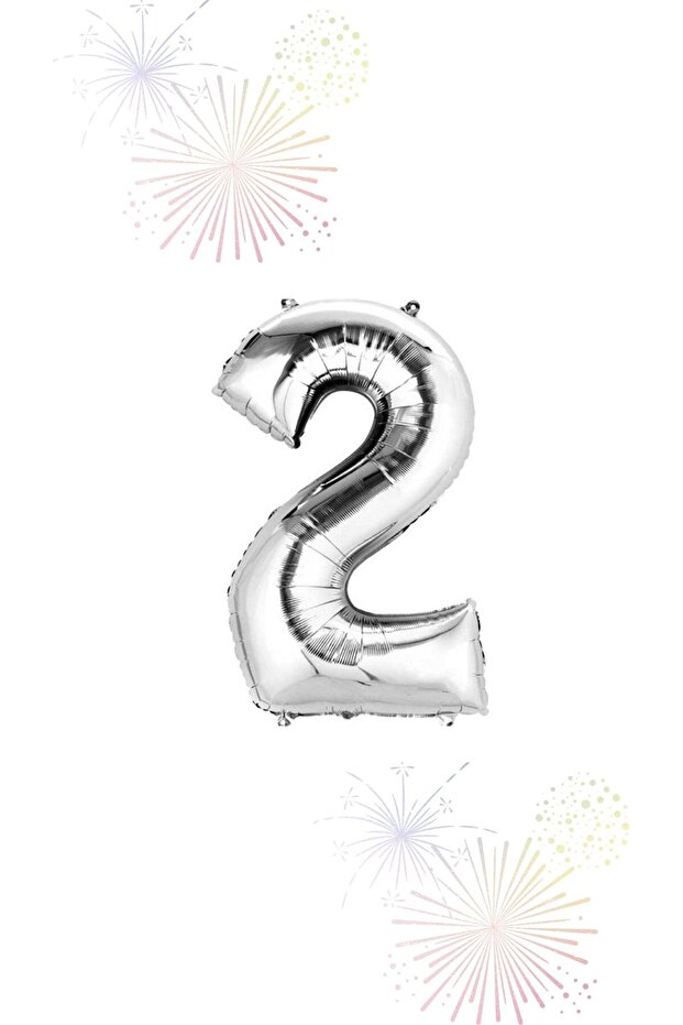 Silver Color 2 Number Foil Balloon 80 cm & 32 Inch Two Number Balloons